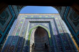 Embraced by Mosaics⁠
.⁠
.⁠
A masterpiece of tilework and light, the portal stands as a lasting symbol of the Silk Road's cultural legacy.⁠
.⁠
.⁠
#SilkRoad #Samarkand #Shahizinda